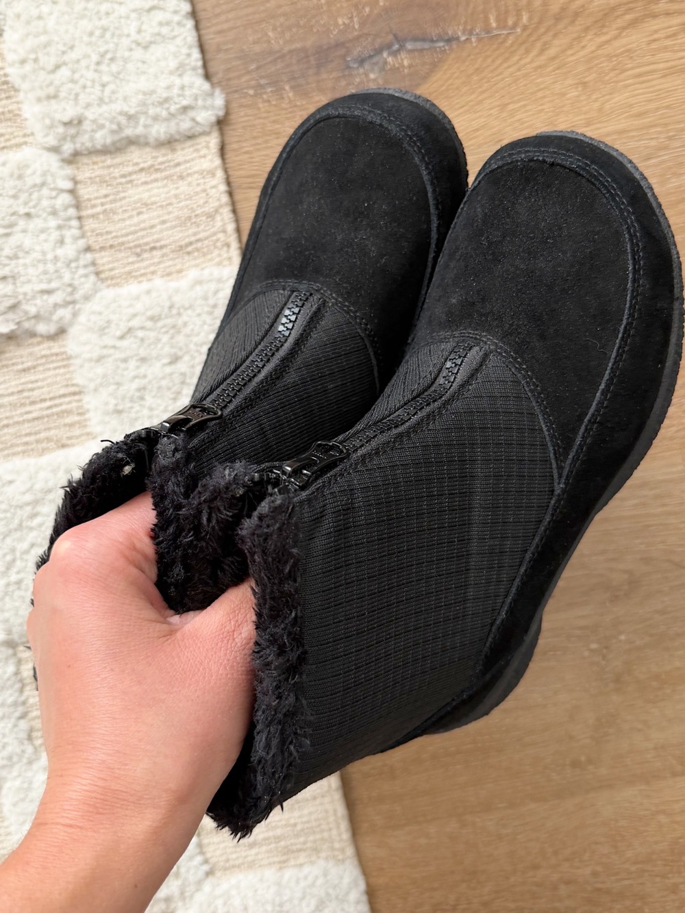 Propét Hedy Round Toe Zippered Booties in Black - Picture 3 of 8